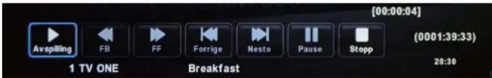 [00:00:04] Avspilling FB FF Forrige Neste Pause Stopp (0001:39:33) 1 TV ONE Breakfast 20:30