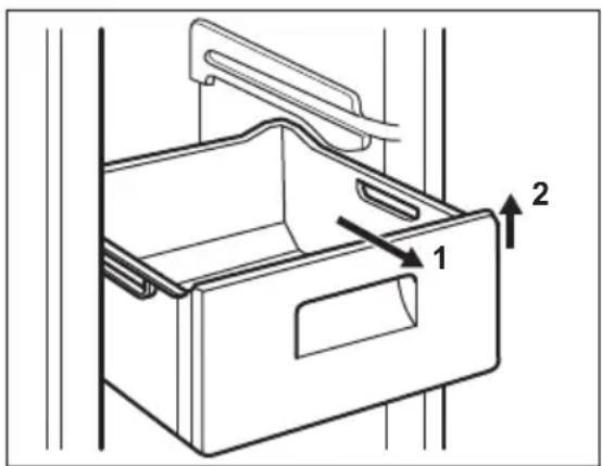 Husqvarna-Electrolux QT3640W - Borttagning av fryslådor och glashyllor från frysen - 1