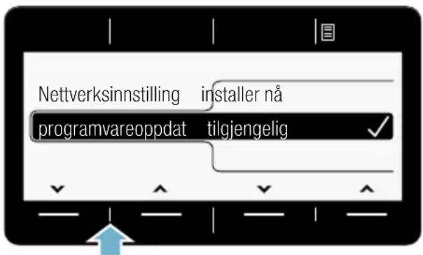 Nettverksinnstilling installer nå programvareoppdat tilgjengelig