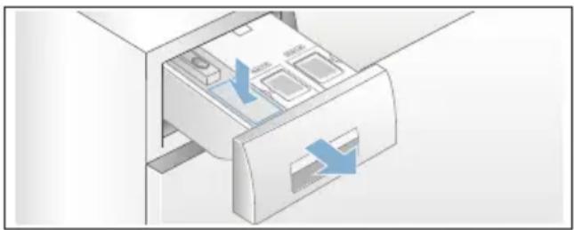 BOSCH WAW326M9SN - Doser og fyll i vaskemiddel: - 1
