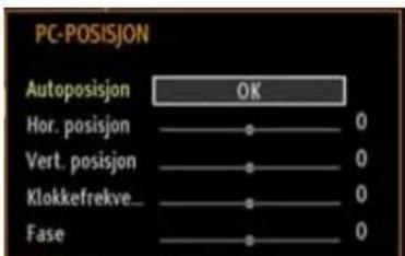 PC-POSISJON Autoposisjon OK Hor. posisjon 0 Vert. posisjon 0 Klokkefrekve... 0 Fase 0
