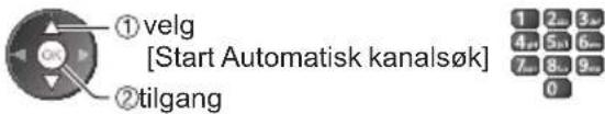 ① velg [Start Automatisk kanalsøk] ② tilgang