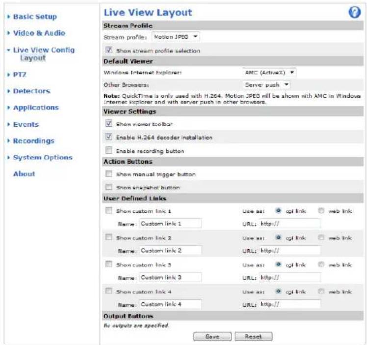 AXIS P5544 - LiveViewConfig - 1