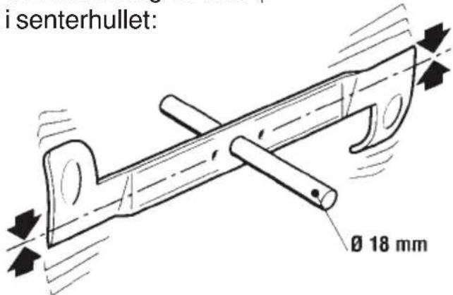 i senterhullet: Ø 18 mm