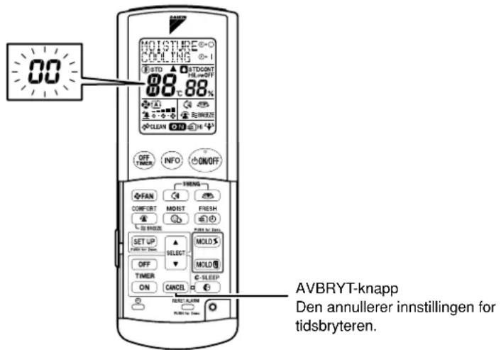 MOISTURE®-O COOLING ®-1 88°C 88% AVBRYT-knapp Den annullerer innstillingen for tidsbryteren.