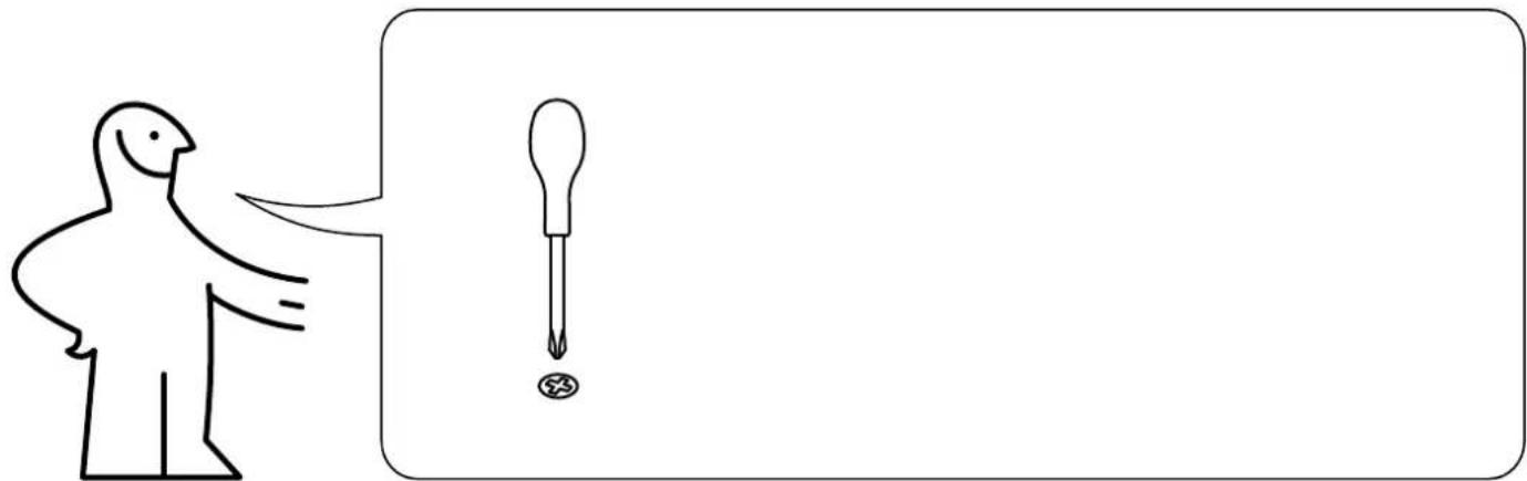 Diagram showing a person pointing at a dropper tip with an exclamation mark, alongside a blank rectangular box.