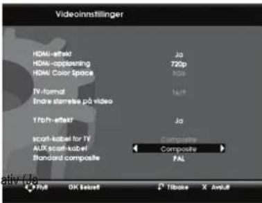 SAGEM DTR 94250 HD - 7-2-4 Valg av videoinnstillinger - 1