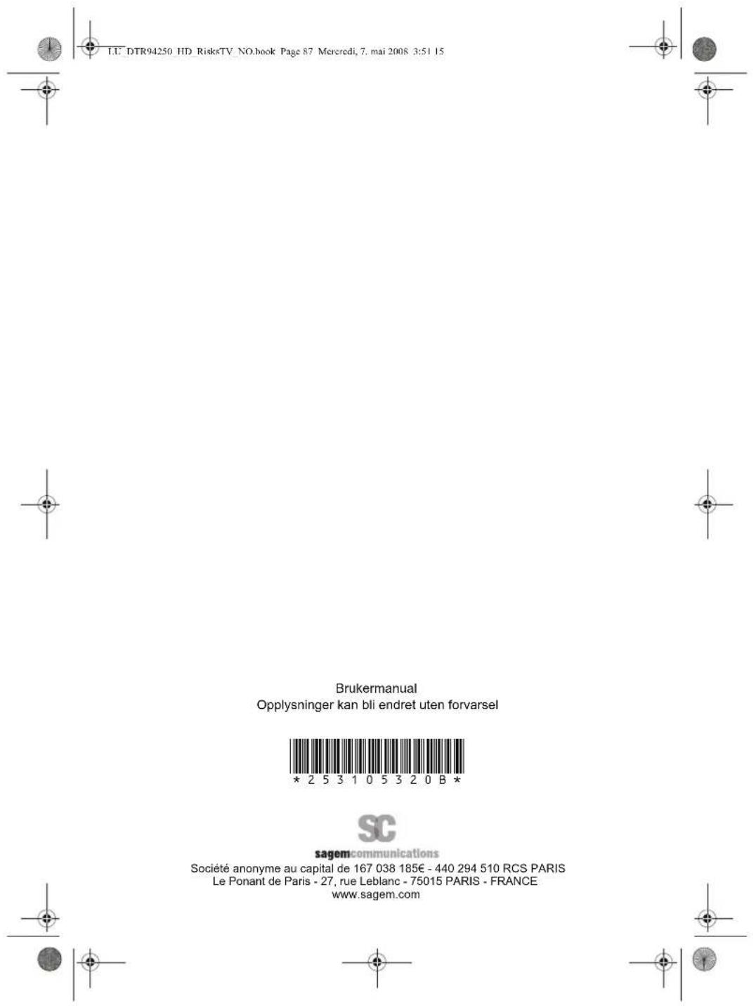 SAGEM DTR 94250 HD - NB! - 8