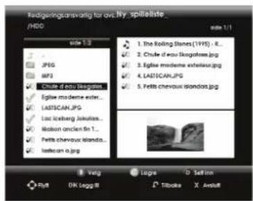 SAGEM DTR 94250 HD - 12-6-1 Opprette og endre en spilleliste - 1