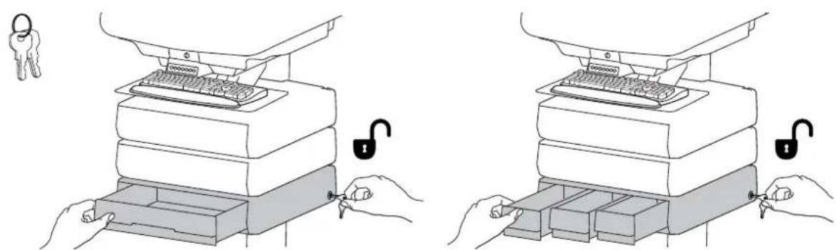Ergotron 97-864 - To unlock the storage drawer, turn key counter clockwise 1/4 turn. - 1