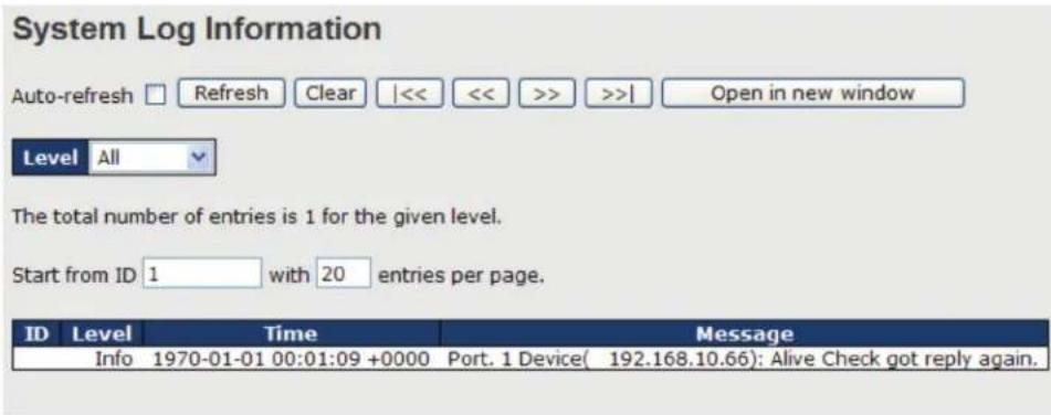 Black Box LE2711C - System Log Information - 1