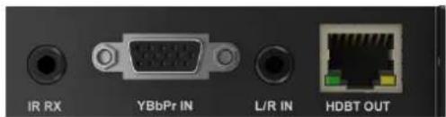 IR RX YBbPr IN L/R IN HDBT OUT