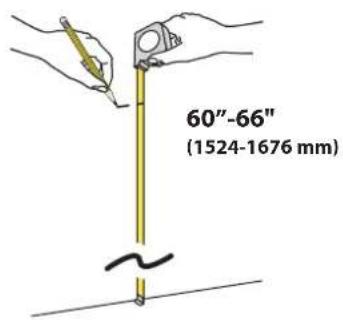 60"-66" (1524-1676 mm)
