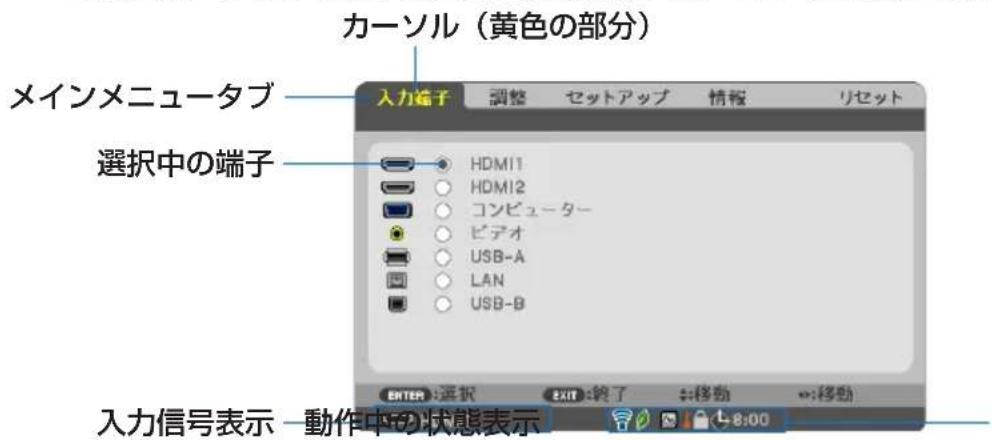 NEC ME401XJL - オンスクリーンメニュー画面の構成 - 1