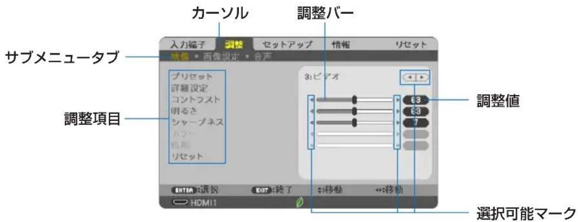 NEC ME401XJL - オンスクリーンメニュー画面の構成 - 3