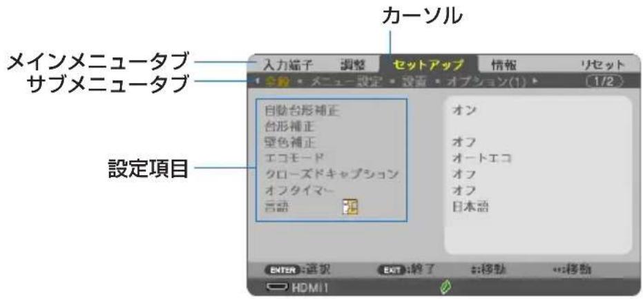 NEC ME401XJL - オンスクリーンメニュー画面の構成 - 4