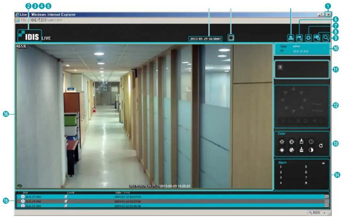 IDIS DC-D3233HRX-N - Web Live Mode - 1