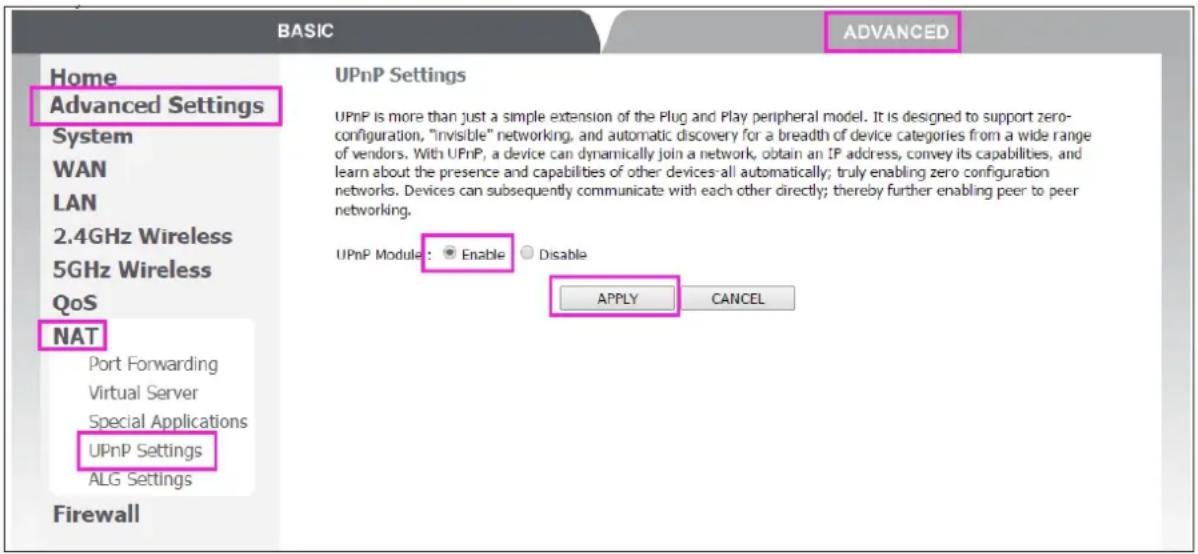 JENSEN AirLink 1000AC - Slik aktiverer du UPnP: - 1