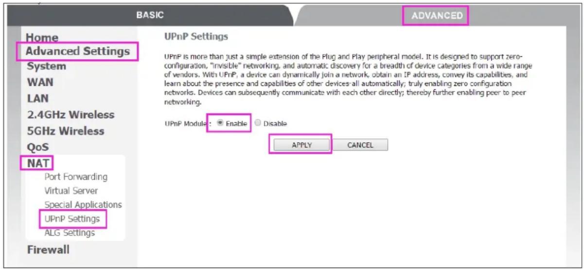 JENSEN AirLink 29150 - Slik aktiverer du UPnP: - 1