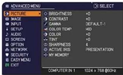3M WX36i - PICTURE menu - 1