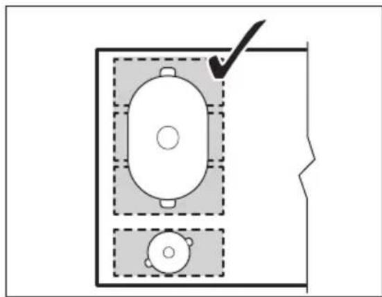 Husqvarna-Electrolux QHIF650P - Rätt placering av kokkärl: - 1