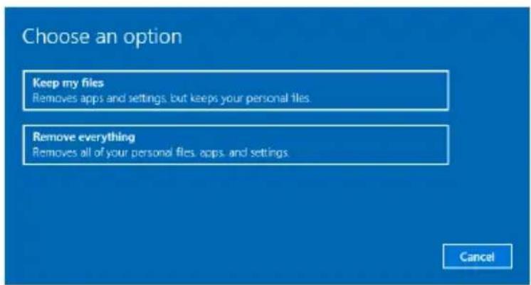 MSI Infinite A 9SC-662EU - Reset this PC - 2