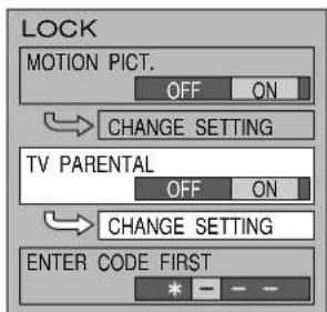 PANASONIC TC-15DT2 - Setting the TV PARENTAL PROGRAMS screen - 1