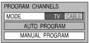PANASONIC TC-15DT2 - Selecting the PROGRAM CHANNELS menu. - 4