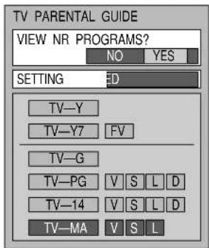 PANASONIC TC-15DT2 - Setting the TV PARENTAL PROGRAMS screen - 2