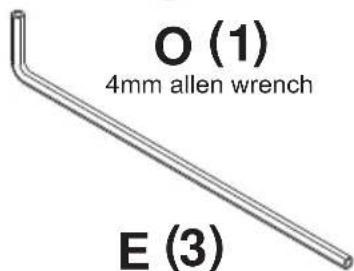 O (1) 4mm allen wrench E (3)