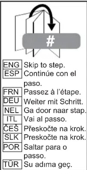 # ENG Skip to step. ESP Continúe con el paso. FRN Passez à l'étape. DEU Weiter mit Schritt. NEL Ga door naar stap. ITL Vai al passo. ČEŠ Přeskočte na krok. SLK Preskočte na krok. POR Saltar para o passo. TÜR Su adima geç.