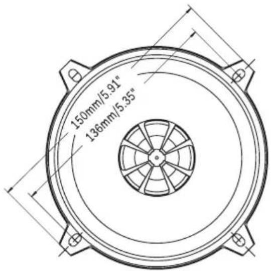 150mm/5.91" 136mm/5.35"