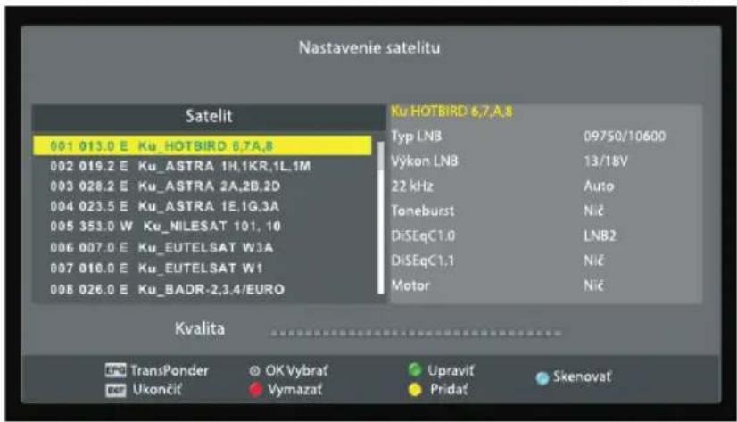 Orava LT-630 LED E93B - Nastavenie satelitu - 1