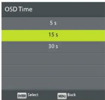 Orava LT-630 LED E93B - OSD display time - 1