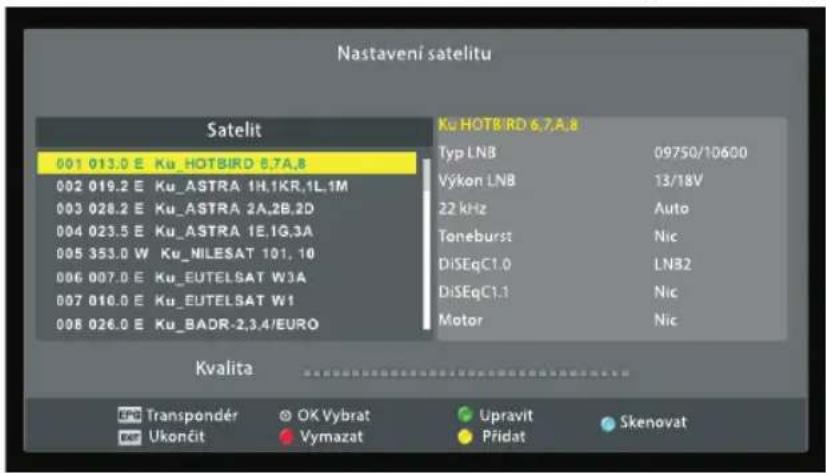Orava LT-630 LED E93B - Nastavení satelitu - 1