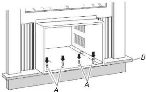 Technical diagram showing a structural assembly with labeled points A and B, likely for engineering or mechanical design.