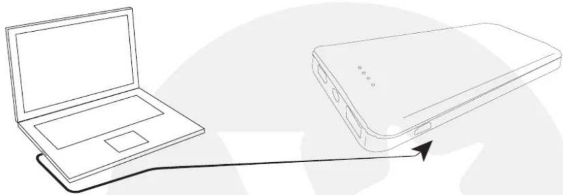 Valore PB06-QC - 1) Charging the power bank - 1