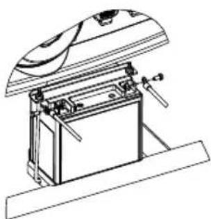 Powermate DF3500E - Branchement des câbles de la batterie - 1