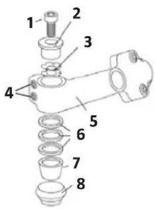 Exploded view diagram of a mechanical assembly with numbered parts for identification