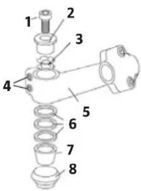 Technical diagram of a mechanical assembly with numbered components for identification
