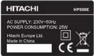 HITACHI HPS50E - Specifications - 1