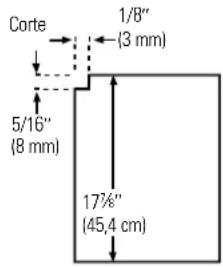 Corte 1/8" (3 mm) 5/16" (8 mm) 17½" (45,4 cm)