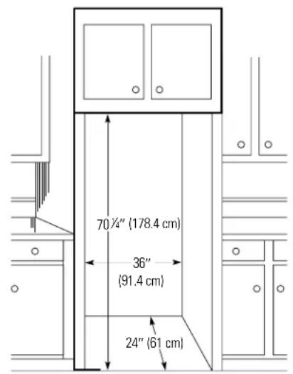 70 ¼" (178.4 cm) 36" (91.4 cm) 24" (61 cm)