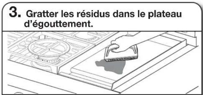 3. Gratter les résidus dans le plateau d'égouttement.