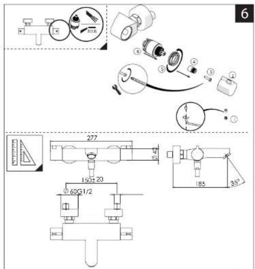 Technical diagram showing mechanical assembly steps with labeled components and dimensions