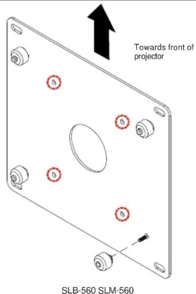 Towards front of projector SLB-560 SLM-560