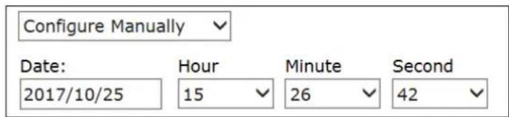 Configure Manually Date: 2017/10/25 Hour Minute Second 15 26 42