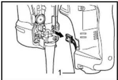 Technical diagram showing mechanical assembly with labeled component 1