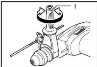 Technical diagram of a mechanical assembly with labeled component 1