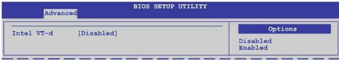 BIOS SETUP UTILITY Advanced Intel VT-d [Disabled] Options Disabled Enabled
